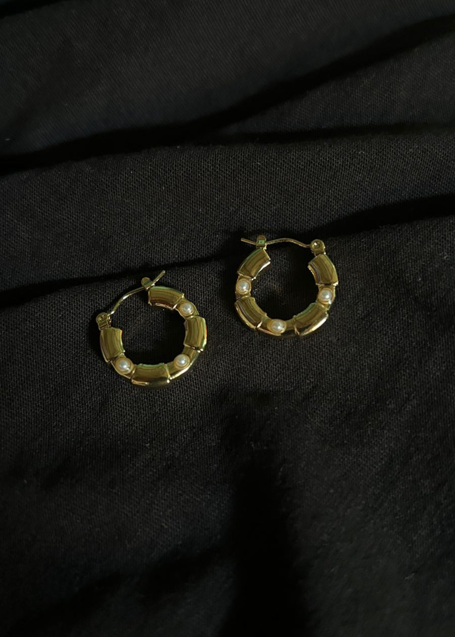 Aretes Bambu Perla