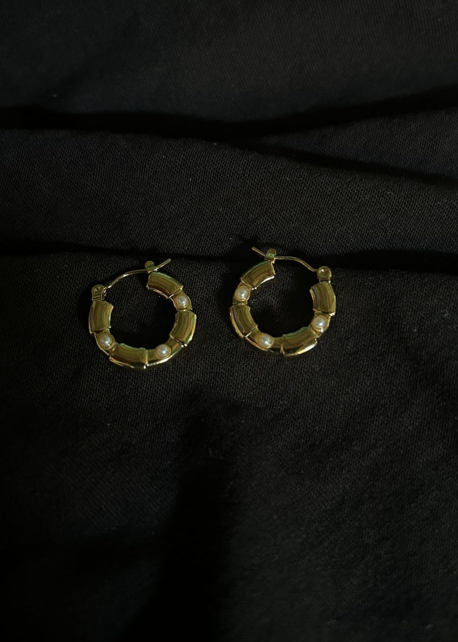 Aretes Bambu Perla