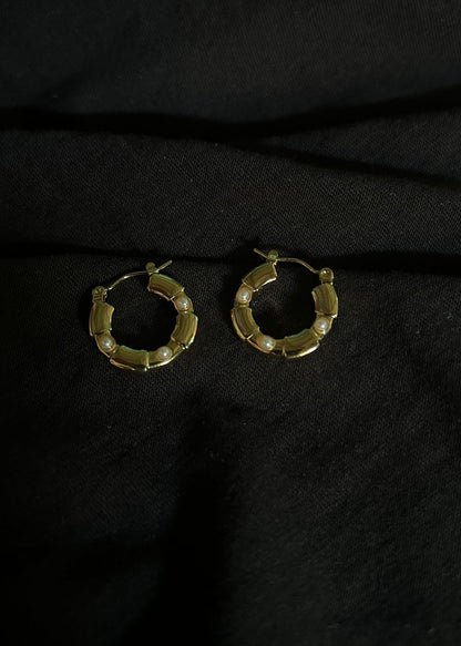 Aretes Bambu Perla
